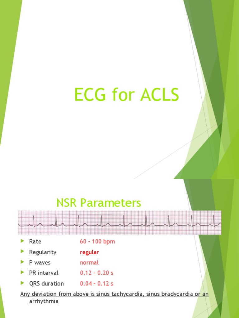 Ecg For Acls Modified Ppt Electrocardiography Atrium Heart