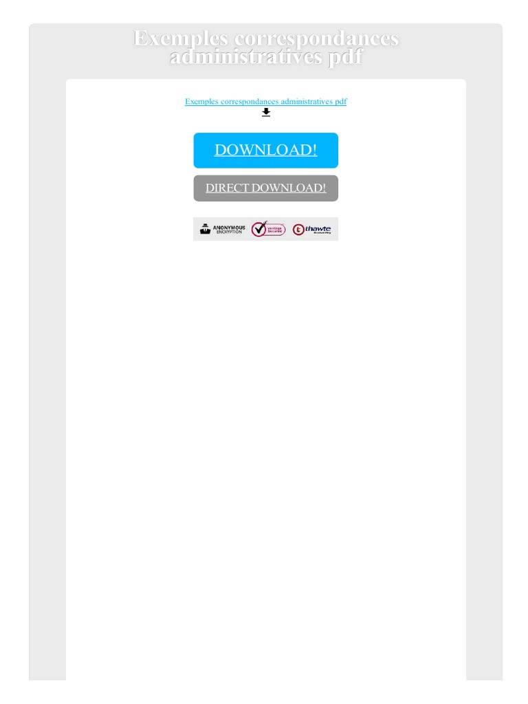 Exemples Correspondances Administratives PDF  Microsoft Word