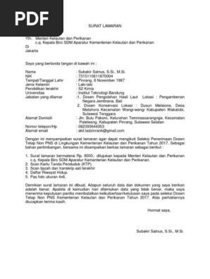Format Surat Lamaran