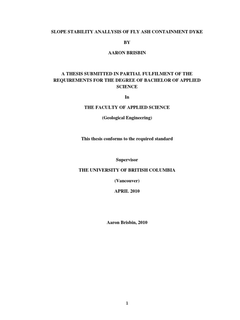 Brisbin Aaron UBC 2010 EOSC Honours Thesis PDF Soil Mechanics