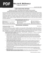 Chief Executive Officer Resume Sample