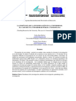 La Enseñanza de La Investiavción en La Universidad