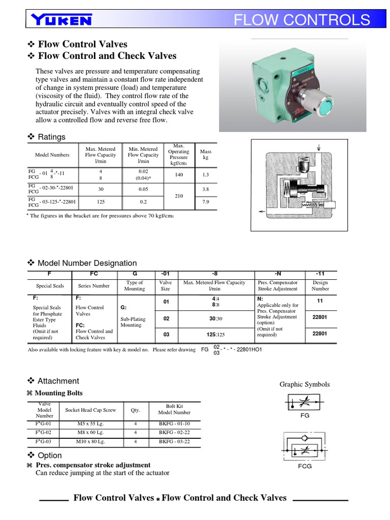 FLow Control Check Valve - YUKEN | PDF | Valve | Viscosity