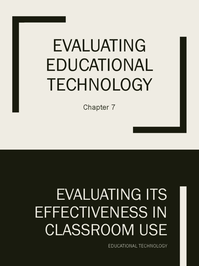 Evaluating Educational Technology | Educational Assessment