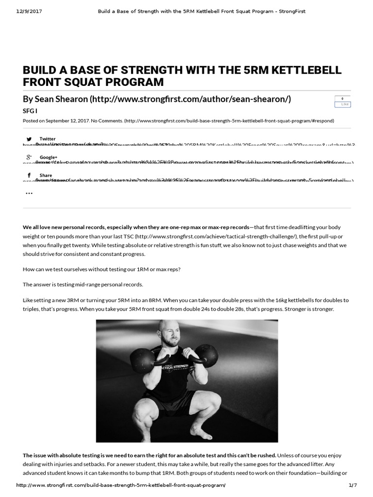 5RM Kettlebell Squat Strength Program | PDF | Kettlebell | Html