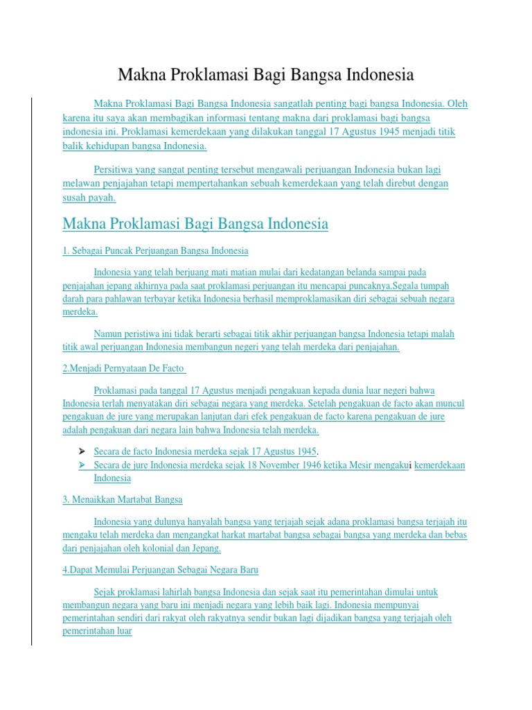 Apa Saja 3 Perubahan Redaksi Teks Proklamasi Kemerdekaan  