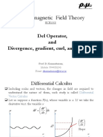 Del Operator and Theorems