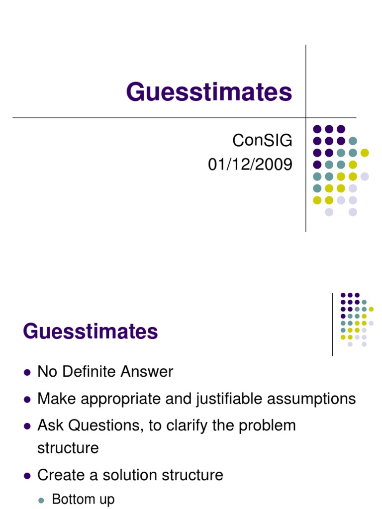 Guesstimate S | PDF | Business | Computers