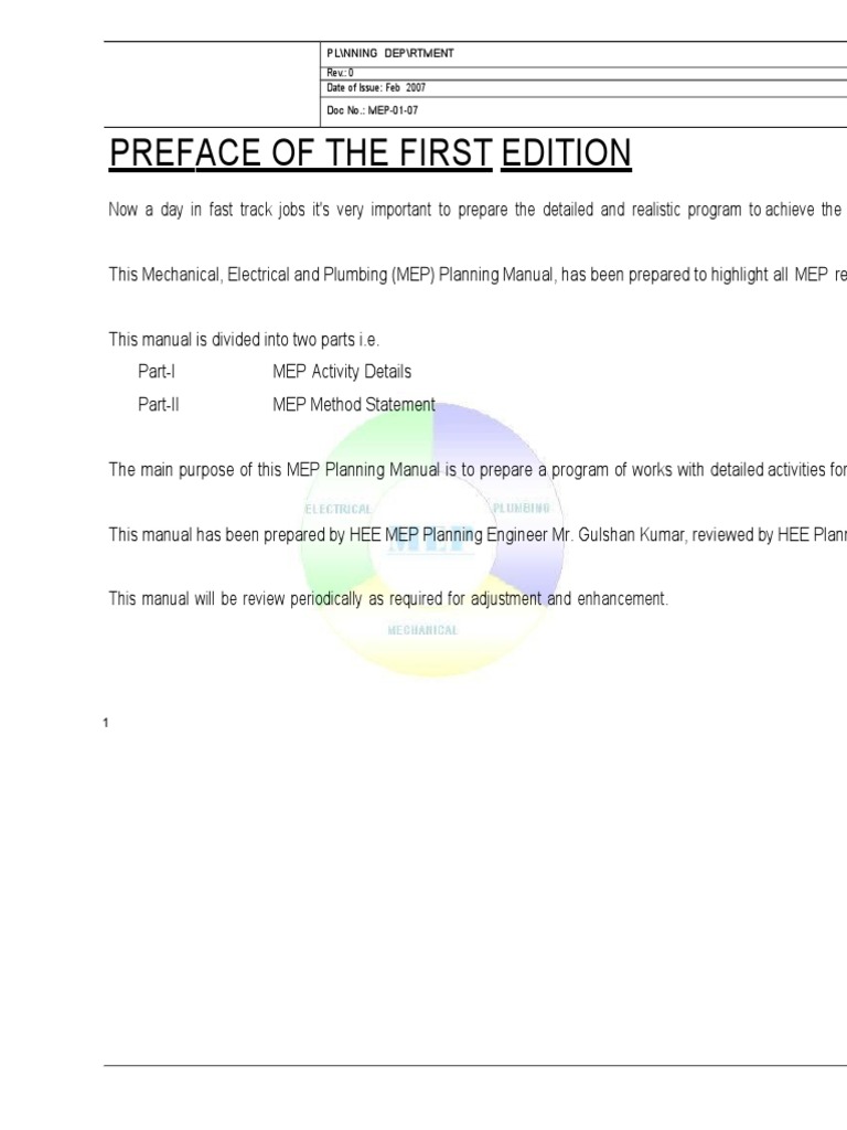 MEP Planning Manual Overview | PDF | Duct (Flow) | Hvac