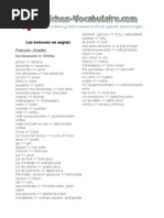 Liste Boissons en Anglais