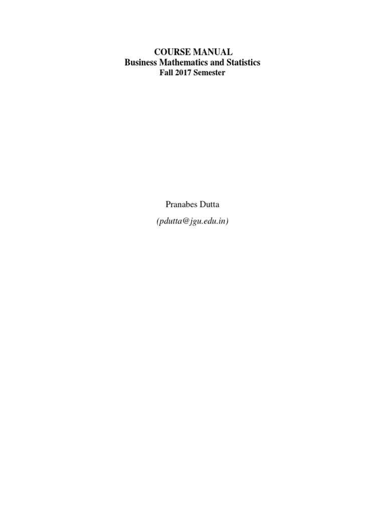 Business Mathematics & Statistics Course Guide | PDF | Derivative ...