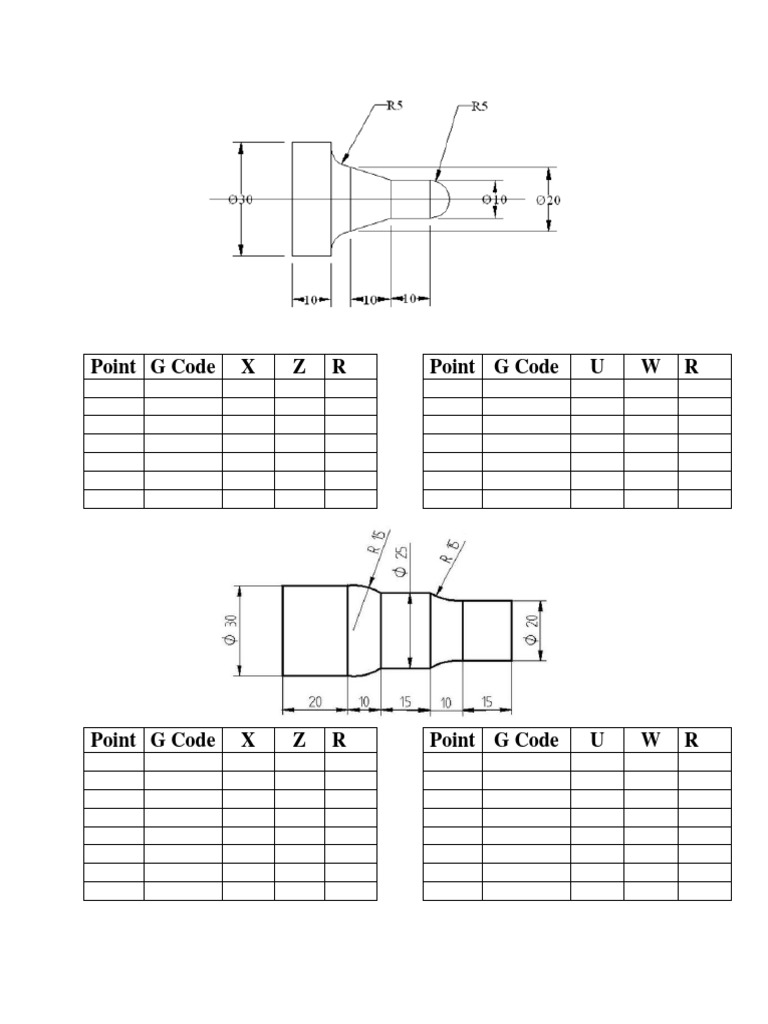 Point G Code X Z R Point G Code U W R | PDF