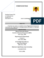 Curriculum Vitae: S/o Manjunatha Rao Kanathur (V) Hassan (D) - 573213 Email I D