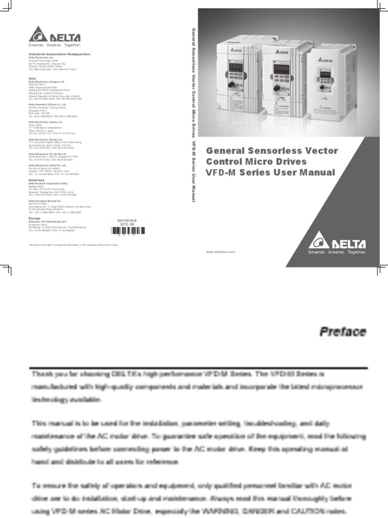 Delta VFDM Manual PDF Electric Motor Inductor