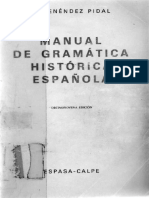 Manual de Gramatica Historica Espanola