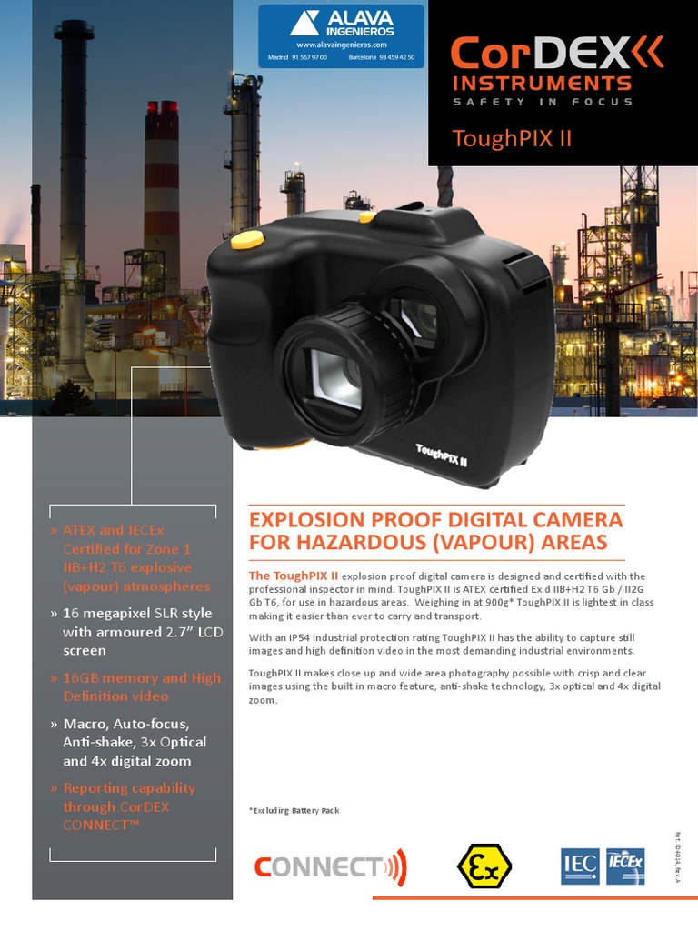 Toughpix II Explosion Proof Digital Camera For Hazardous Vapour Areas