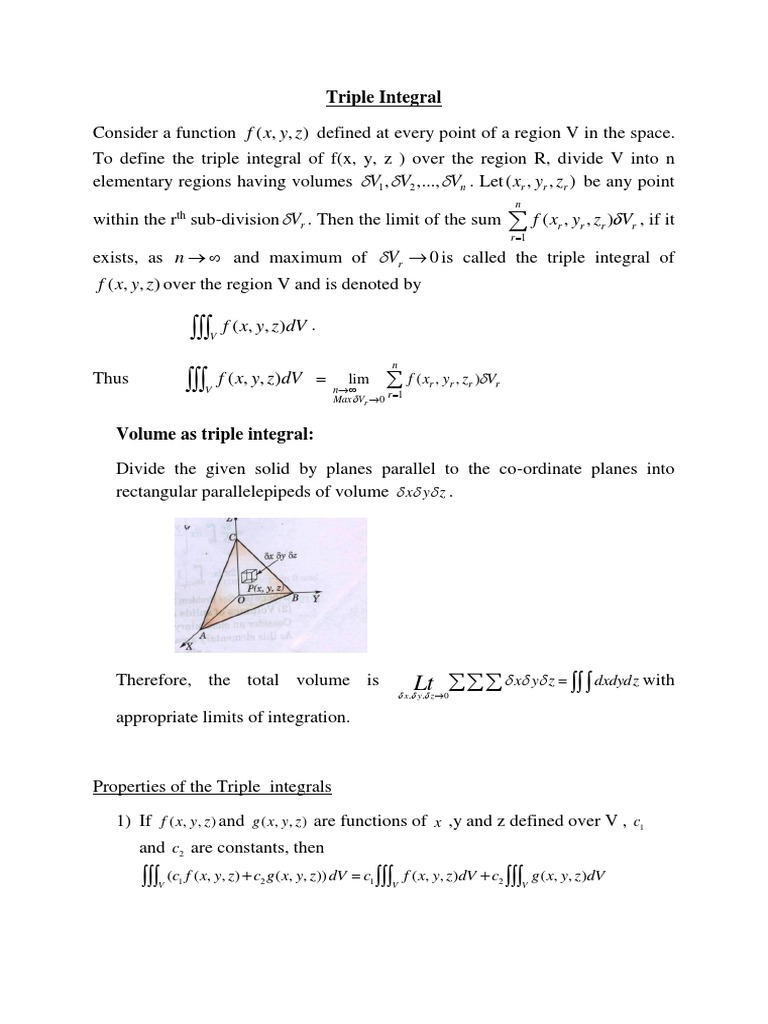 Triple Integral Volume Sphere