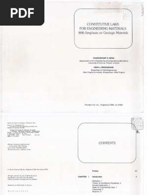 Constitutive Laws For Engineering Material With Emphasis On 