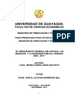 Tesis Presupuesto, Ingresos e Inversiones