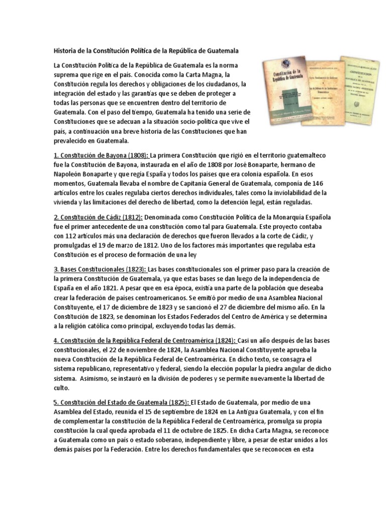 Historia de la Constitución de Guatemala | PDF | Constitución | Guatemala