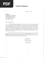 Martin Shkreli Letter