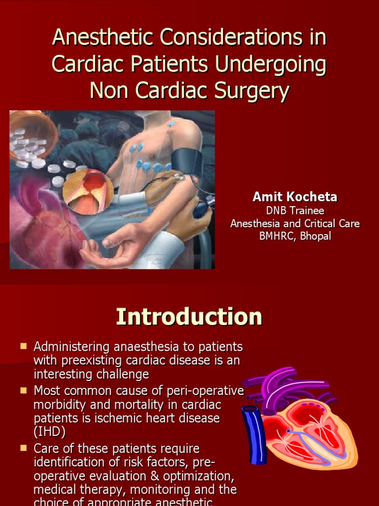 Anesthetic Considerations in Cardiac Patients Undergoing Non Cardiac Surgery PDF Myocardial