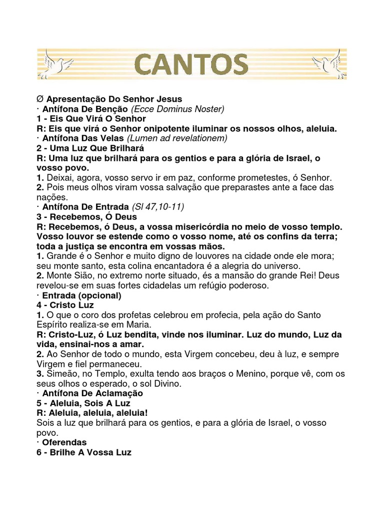 Folheto de Cânticos3 | São Pedro | Eucaristia
