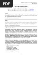 Paper Template Guidelines Specta Journal of Technology