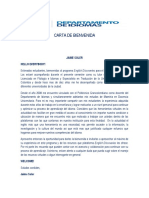 Carta de Bienvenida