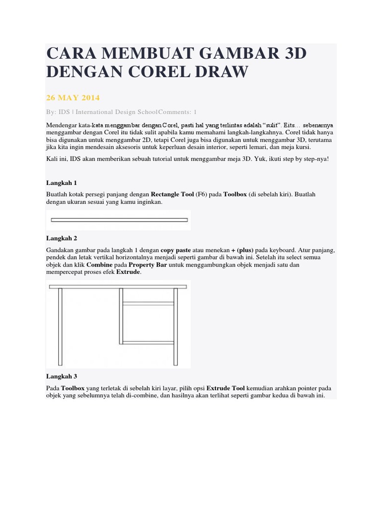 Cara Membuat Gambar 3d Dengan Corel Draw