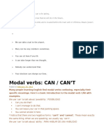 Modal Verbs: CAN / CAN'T