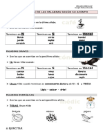 Clasificación de Las Palabras Según Su Acento