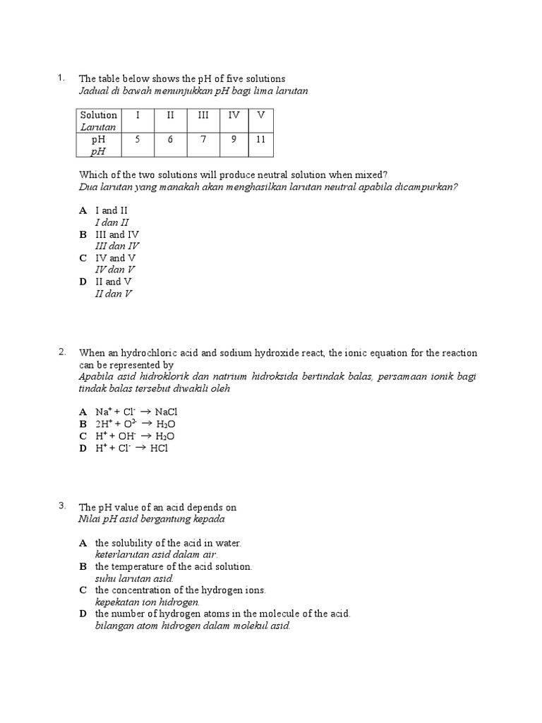 Topik 7 Kertas 1  Sodium  Acid