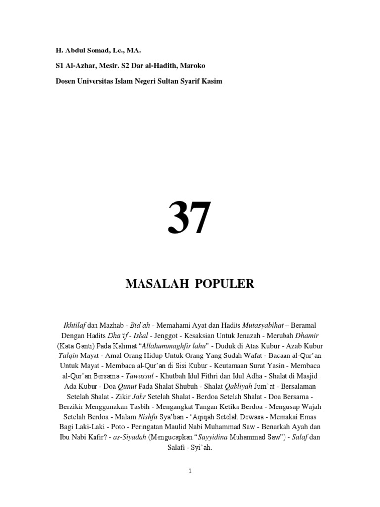 37 Masalah Populer Pdf