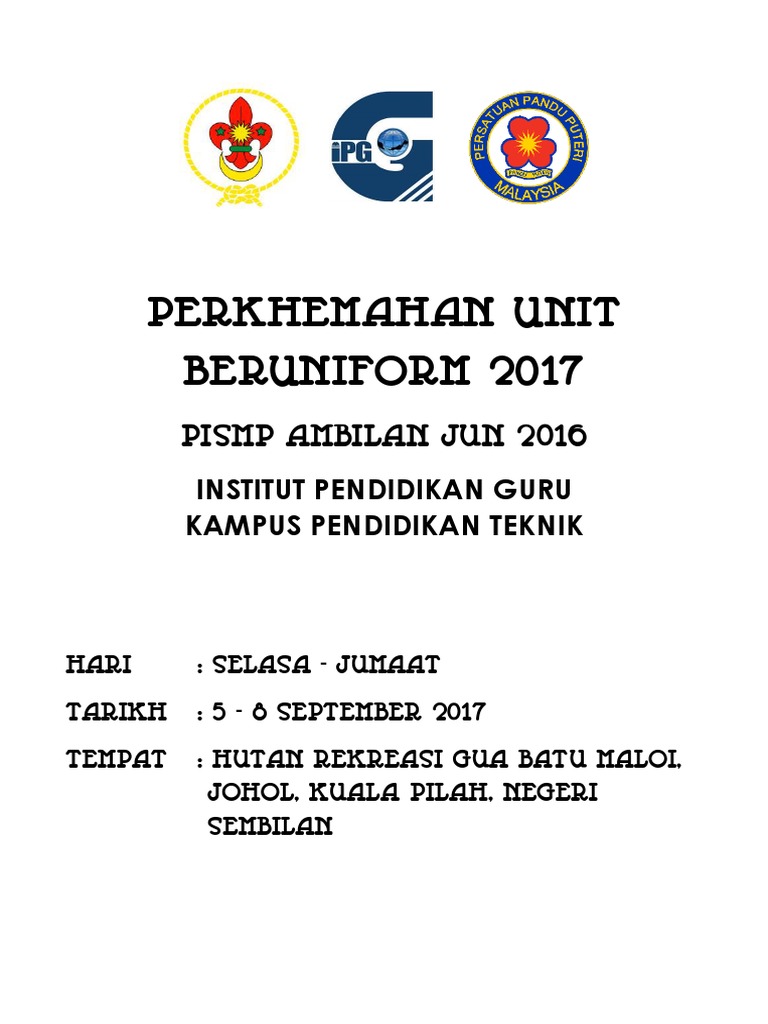 Buku Program Perkhemahan Unit Beruniform 2017