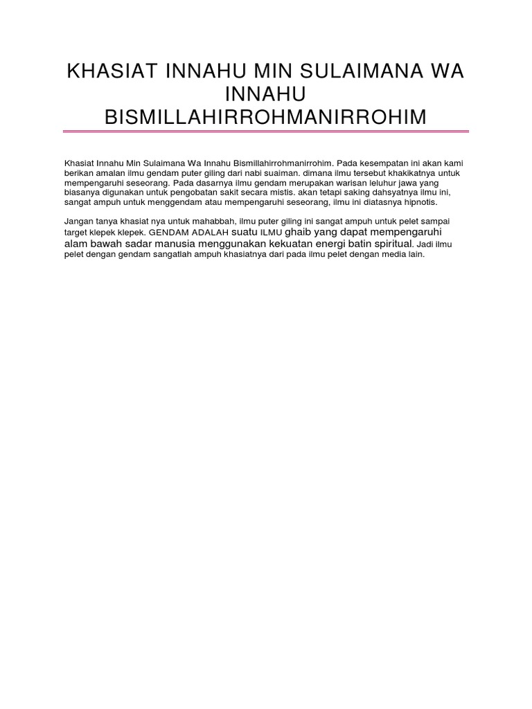 Innahu Min Sulaiman Docx