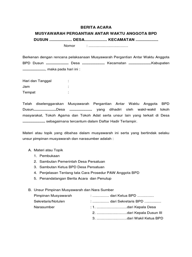 Berita Acara Paw Bpd