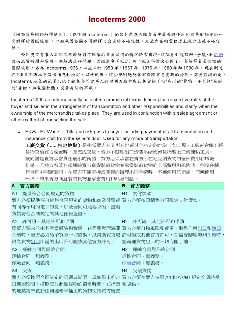 國際貿易術語解釋通則| PDF