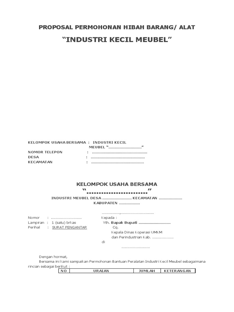 Proposal Permohonan Hibah Barang