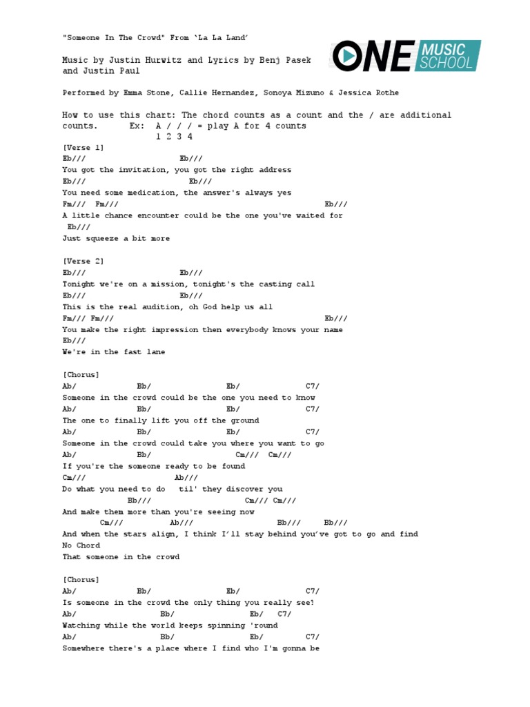 Someone in The Crowd PDF Song Structure Vocal Music