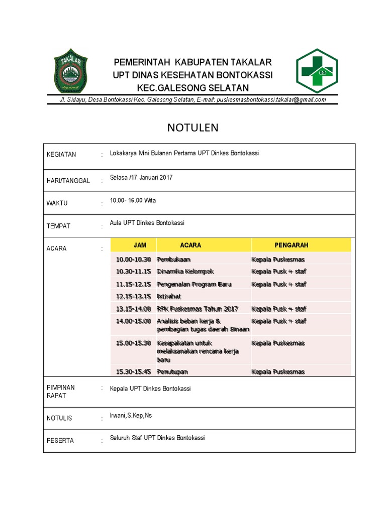 NOTULEN lokmin bulanan