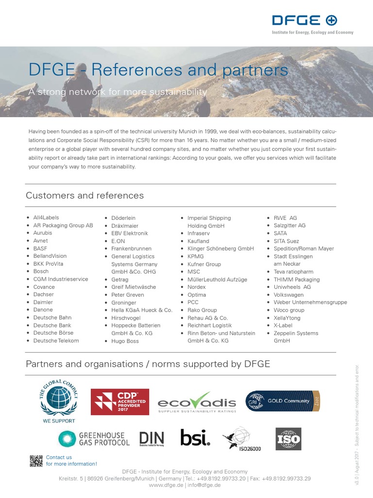 DFGE Sustainability Services Overview | PDF | Companies | Automotive ...