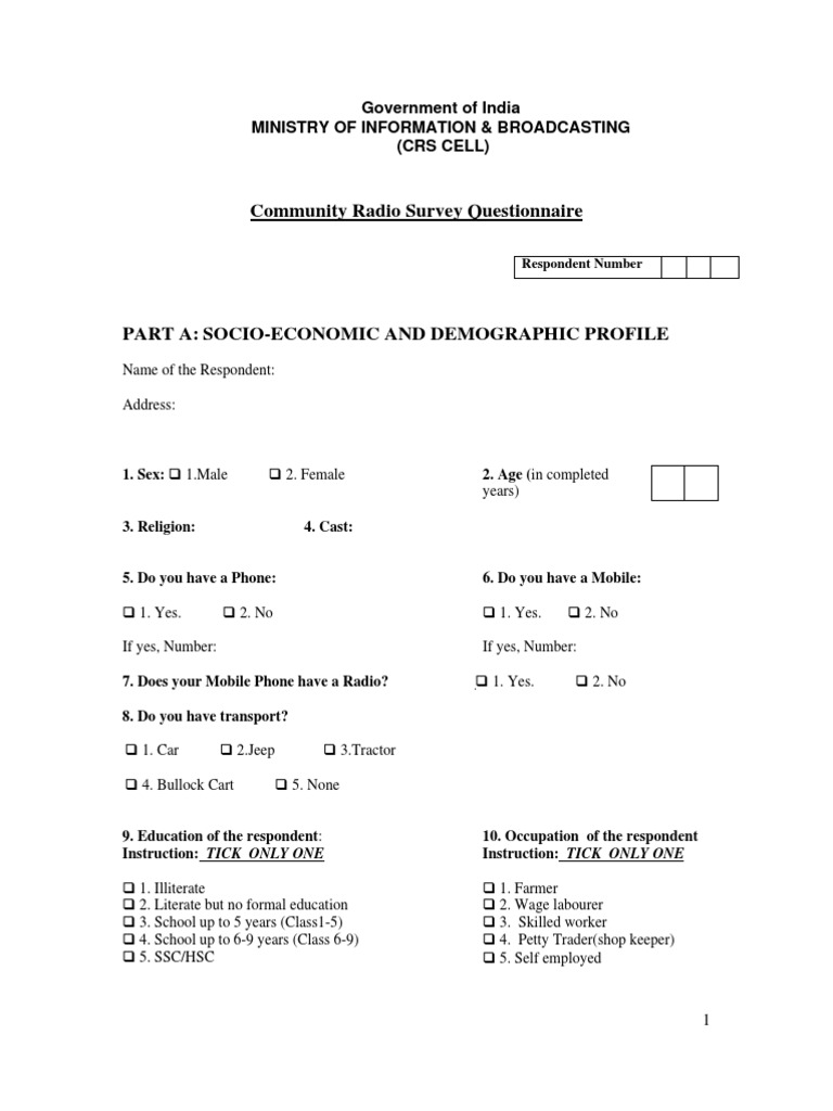 Questionnaire | PDF