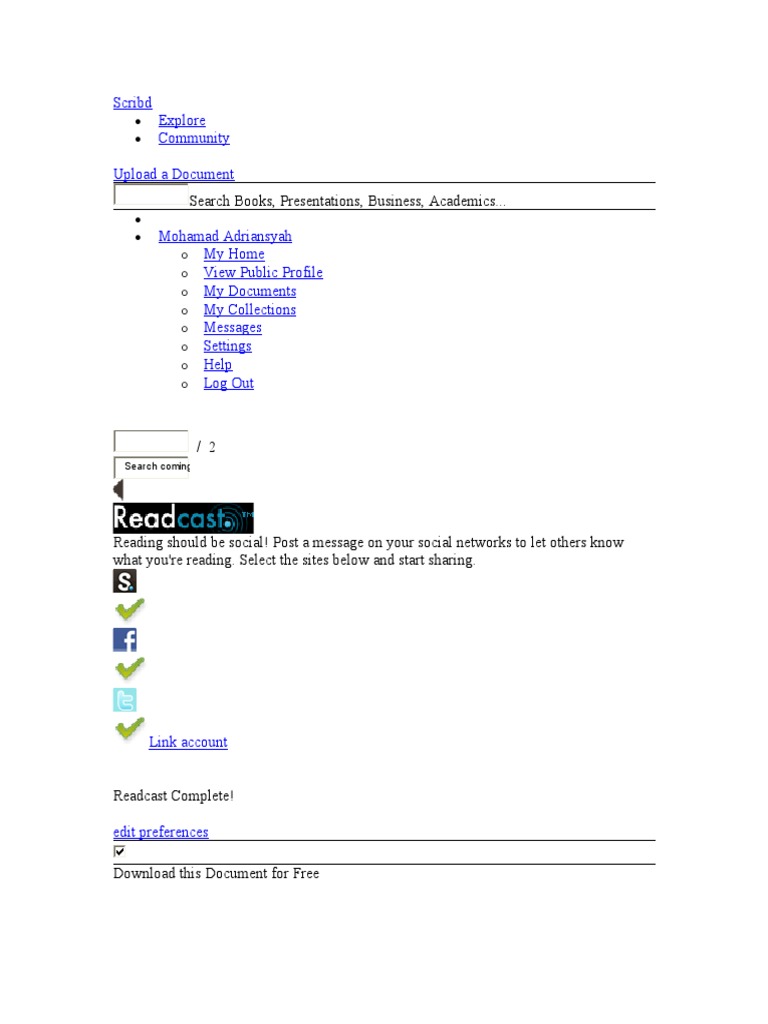 Scribd Explore Community Upload A Document: Search Coming | PDF ...