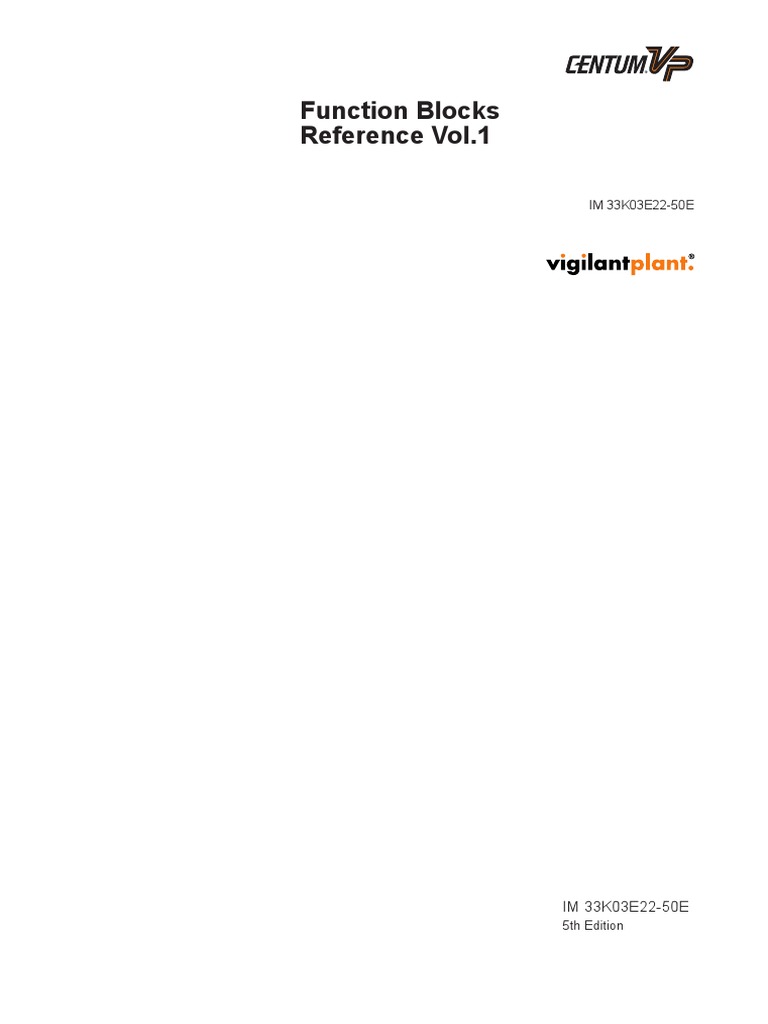 CENTUM - VP Function Blocks Reference Vol1 PDF | PDF | Input/Output ...