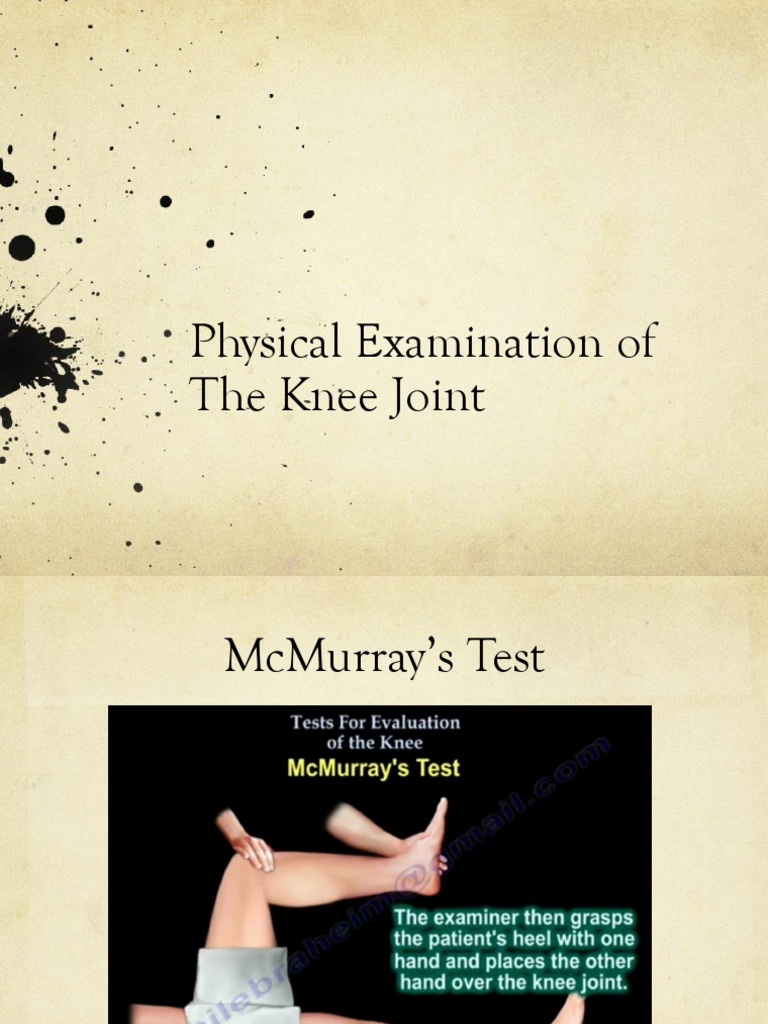 Knee Joint Physical Examination Tests | PDF