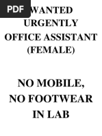 Wanted Urgently