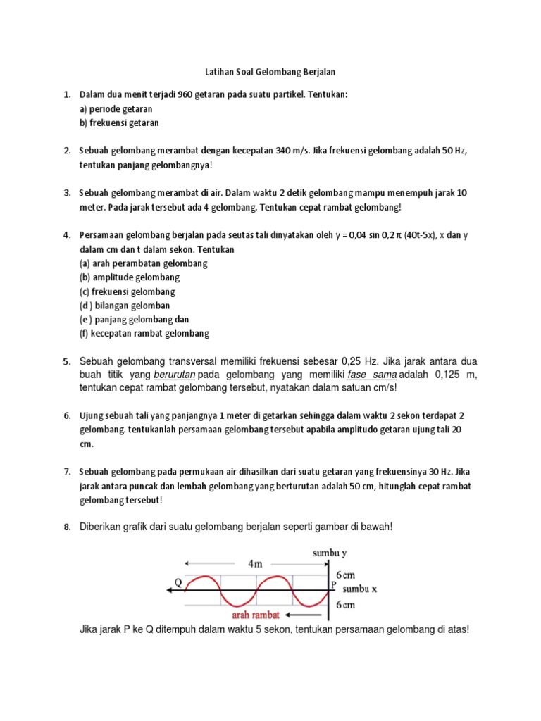 Latihan Soal Gelombang Berjalan