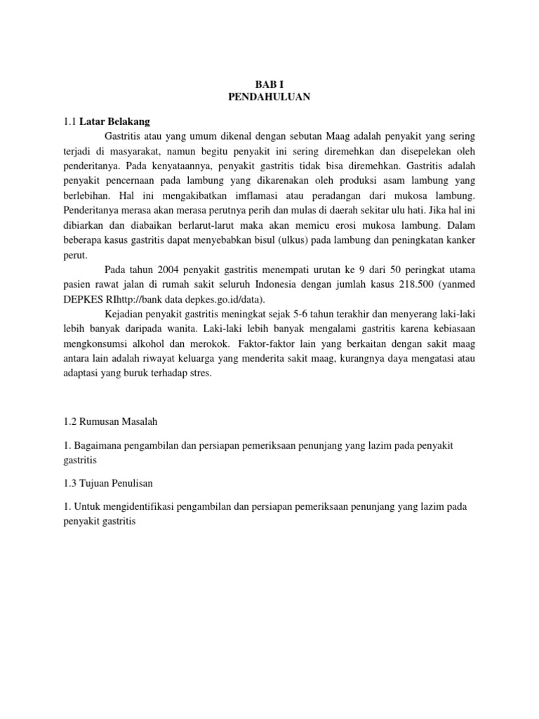 Pemeriksaan Penunjang Gastritis Docx