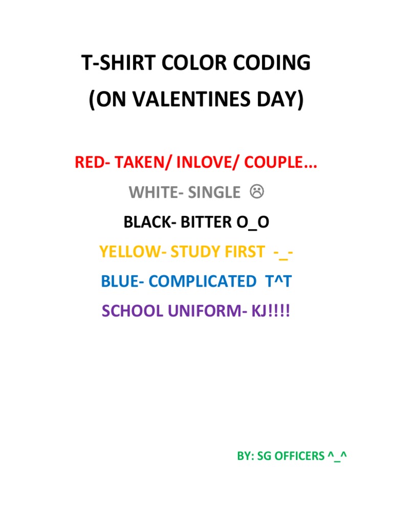 Valentines Color Coding Shirt